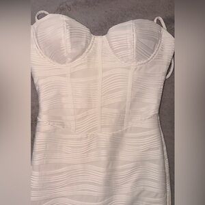 Fashion Nova White Strapless Textured Dress